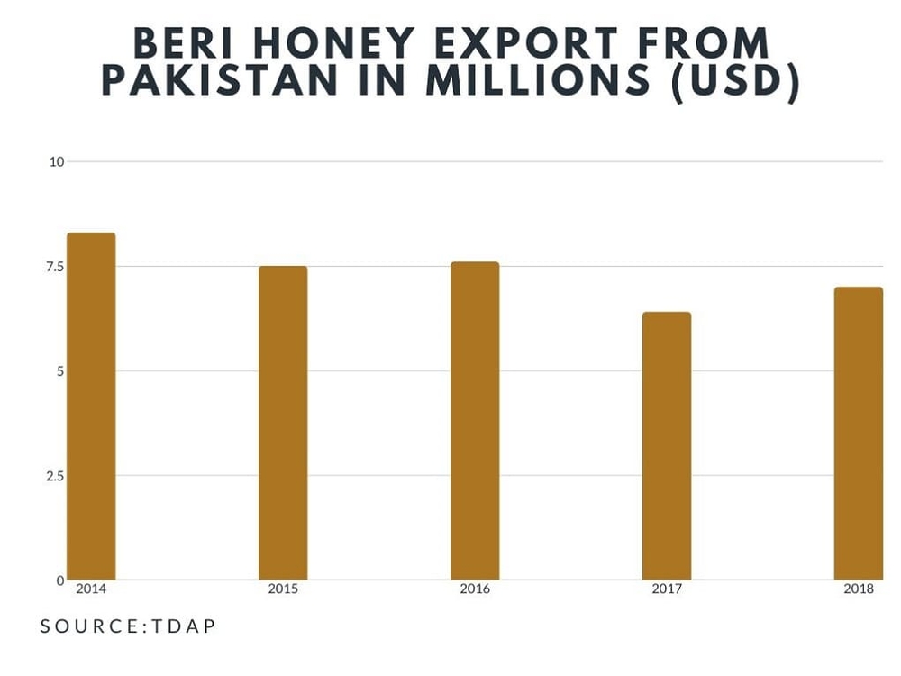 Пакистан, экспорт меда зизифуса, развитие пчеловодства